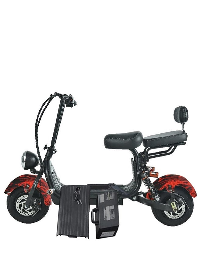 Mini Coco Harley Fat Tyre Electric Scooter With Removable Battery-red