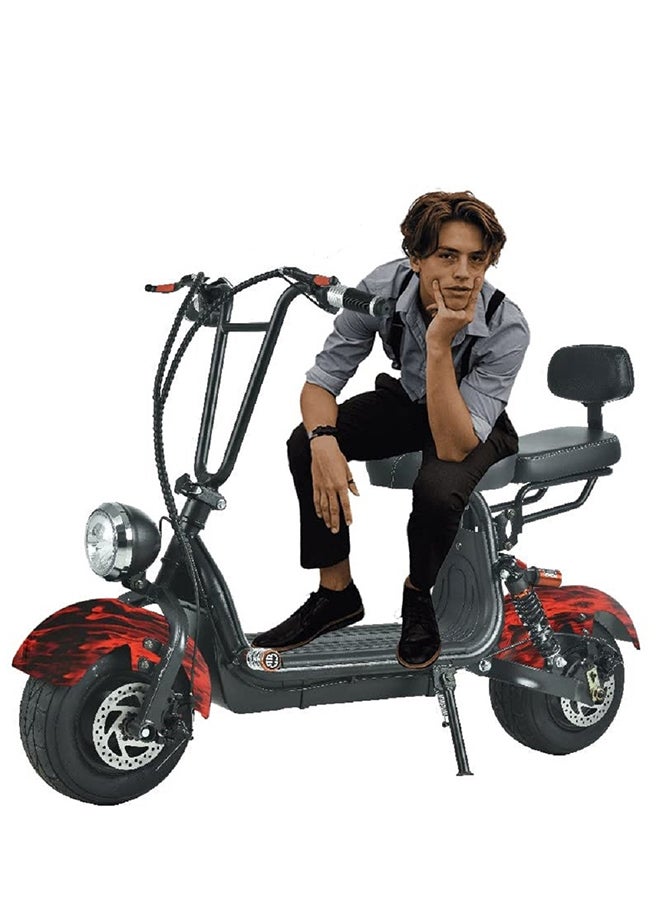 Mini Coco Harley Fat Tyre Electric Scooter With Removable Battery-red