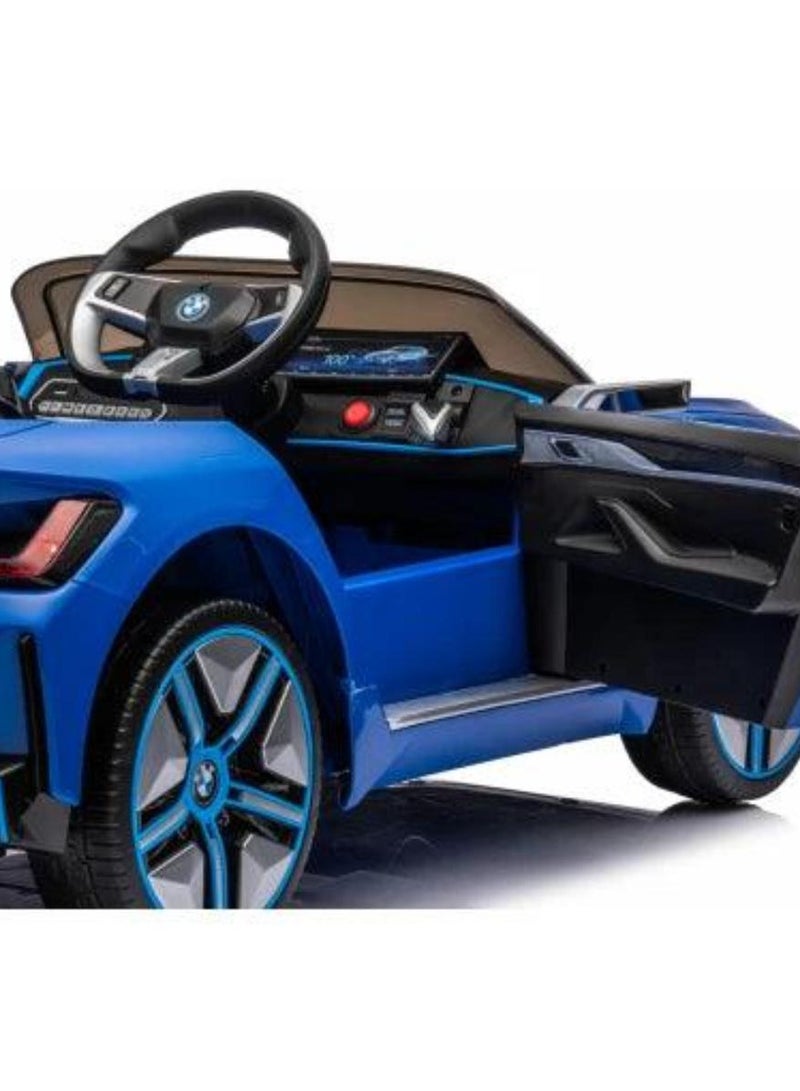 Licensed BMW i4 Electric Children's Vehicle – 12V7A Battery, Dual Motors, 2.4 GHz Remote Control, MP3 Player, Leather Seat, and EVA Wheels