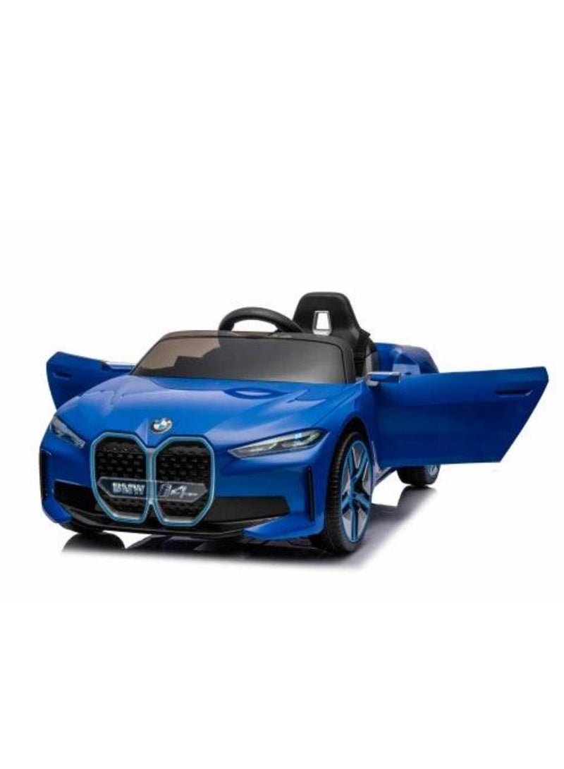 Licensed BMW i4 Electric Children's Vehicle – 12V7A Battery, Dual Motors, 2.4 GHz Remote Control, MP3 Player, Leather Seat, and EVA Wheels