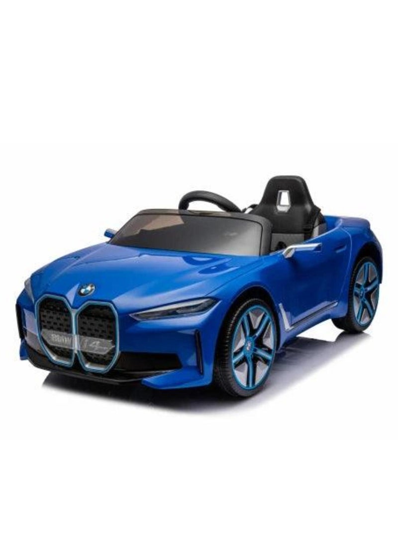 Licensed BMW i4 Electric Children's Vehicle – 12V7A Battery, Dual Motors, 2.4 GHz Remote Control, MP3 Player, Leather Seat, and EVA Wheels