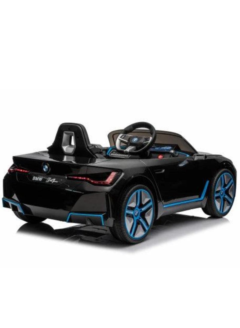 Licensed BMW i4 Electric Children's Vehicle – 12V7A Battery, Dual Motors, 2.4 GHz Remote Control, MP3 Player, Leather Seat, and EVA Wheels