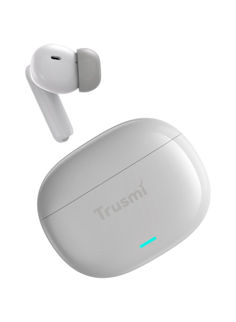 Trusmi ENC True Wireless Earphones WS05-013 | Bluetooth 5.3, Environmental Noise Cancelling, Binaural Call, 7-Hour Playtime, White