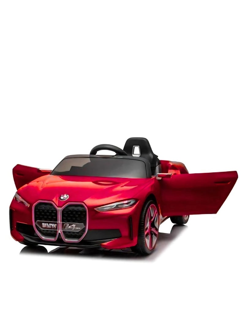 Licensed BMW i4 Electric Children's Vehicle – 12V7A Battery, Dual Motors, 2.4 GHz Remote Control, MP3 Player, Leather Seat, and EVA Wheels