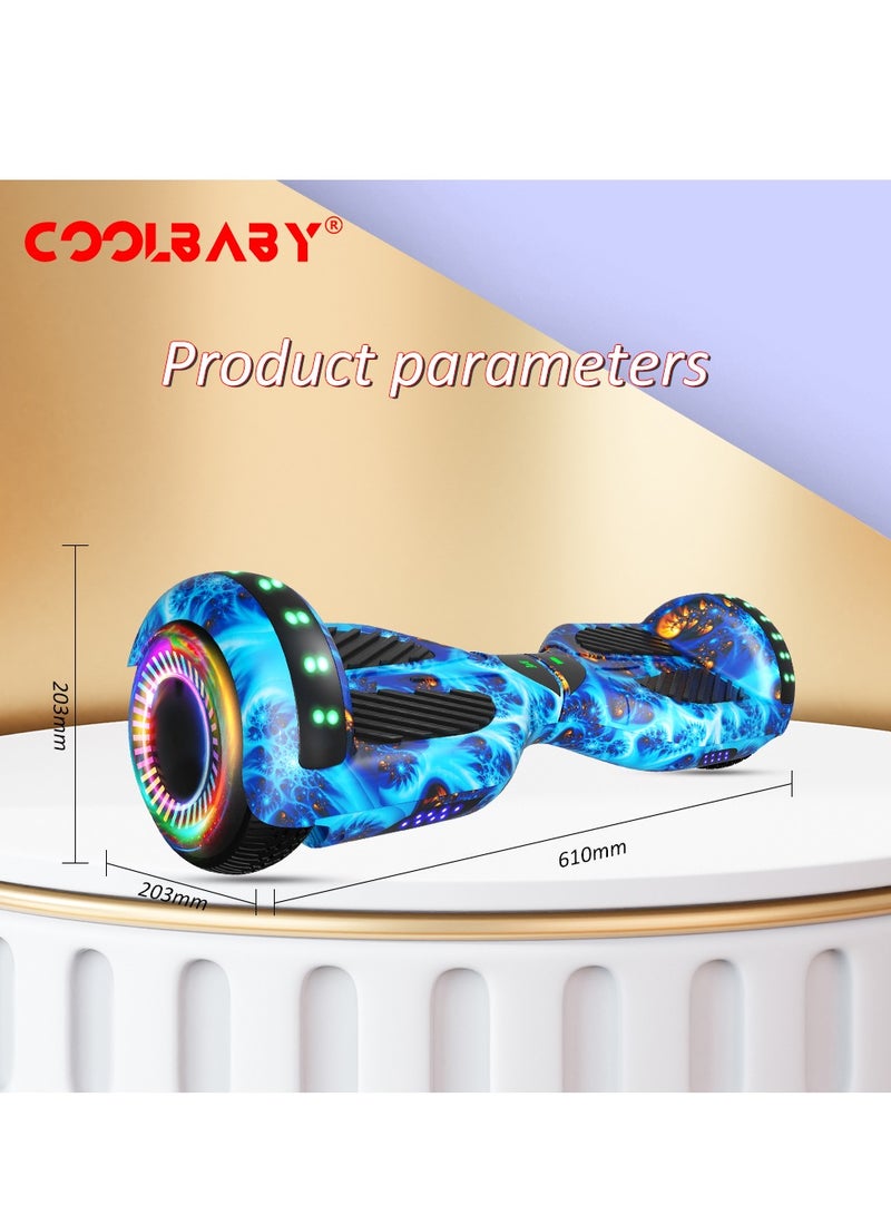 6.5inch Smart Electric Scooter 2 Wheels Self Balancing Scooter Lithium Battery Hoverboard Balance Scooter Bluetooth with Led Lights.