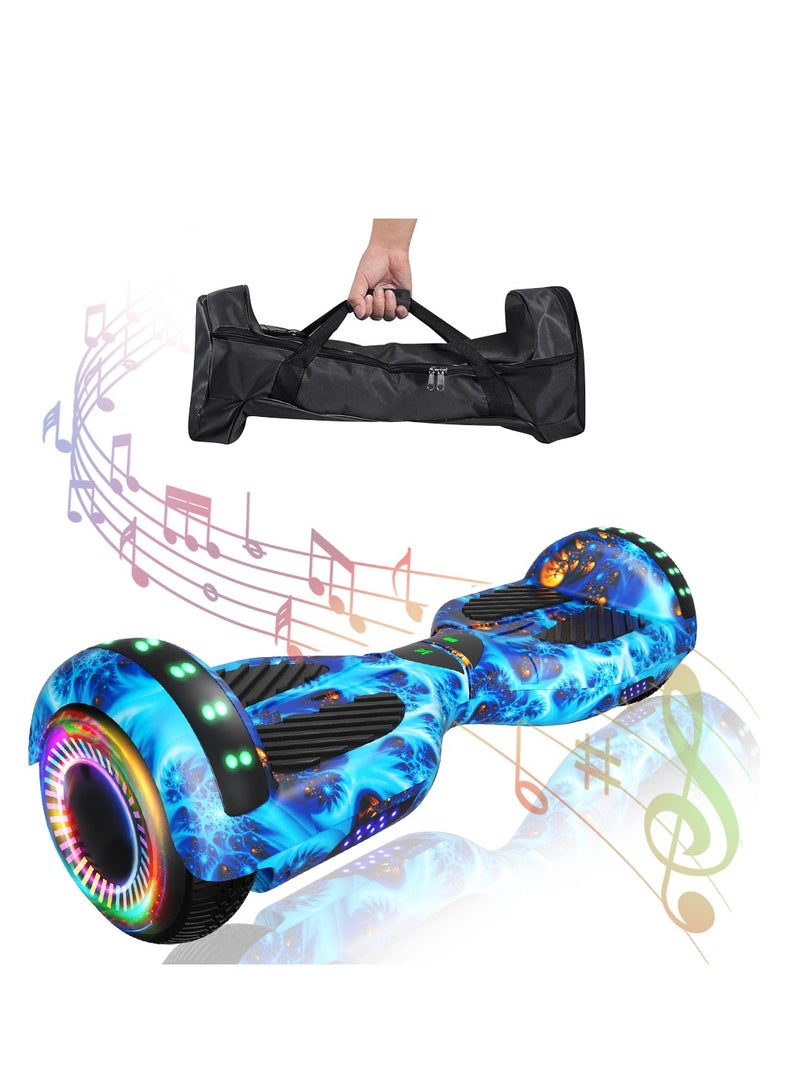 6.5inch Smart Electric Scooter 2 Wheels Self Balancing Scooter Lithium Battery Hoverboard Balance Scooter Bluetooth with Led Lights.