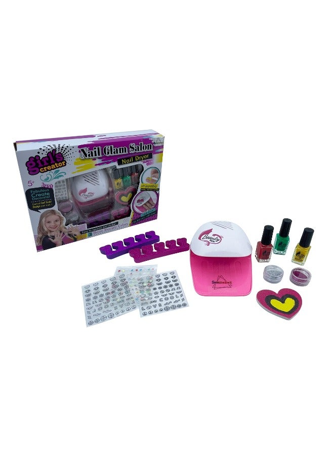 Nail Glam Salon for Girls – Emoji Manicure & Pedicure Kit | Fun Nail Art Kit for Girls Ages 5-10