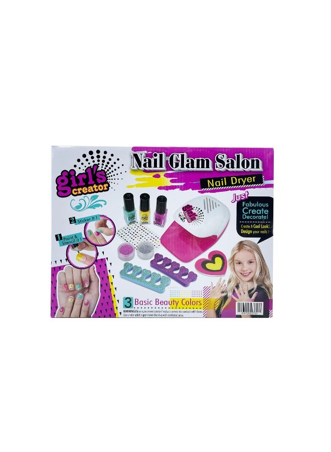 Nail Glam Salon for Girls – Emoji Manicure & Pedicure Kit | Fun Nail Art Kit for Girls Ages 5-10