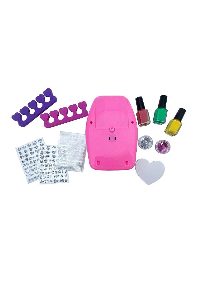 Nail Glam Salon for Girls – Emoji Manicure & Pedicure Kit | Fun Nail Art Kit for Girls Ages 5-10