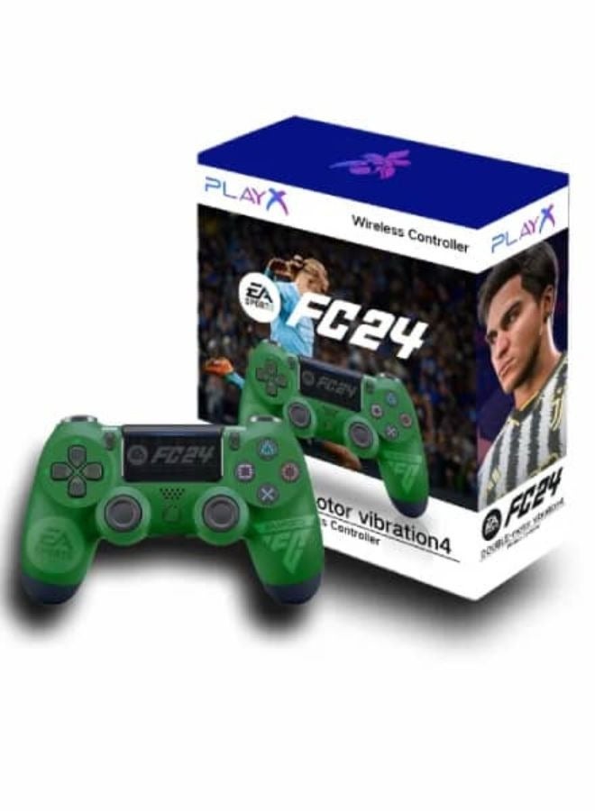 Play X Wireless Controller - FC 24 Green Edition – Double E-Motor Vibration 4 Wireless Controller