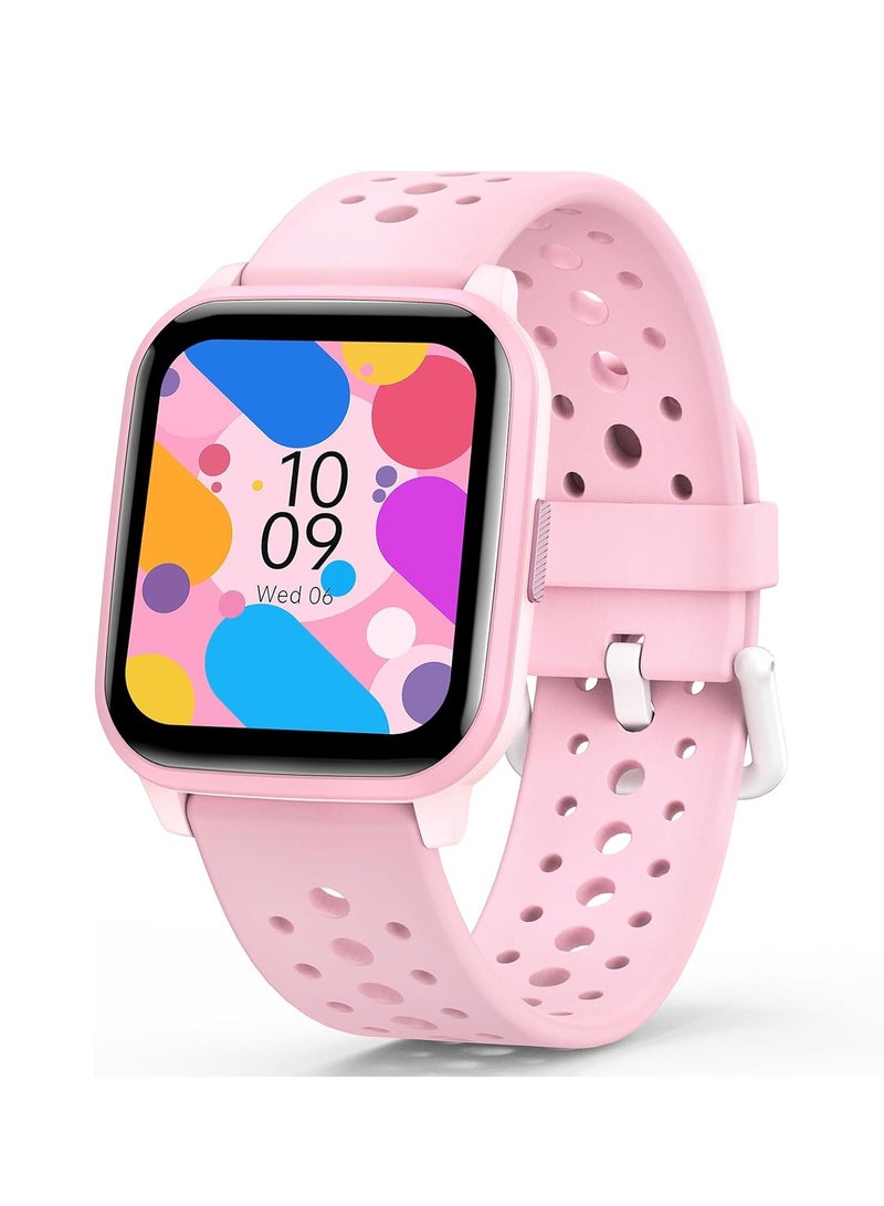 Kids Smart Watch with Sleep Mode, 20 Sports Modes, 5 Games and Pedometer - Fun Birthday Gifts for 4-16 Year-Olds(Pink)