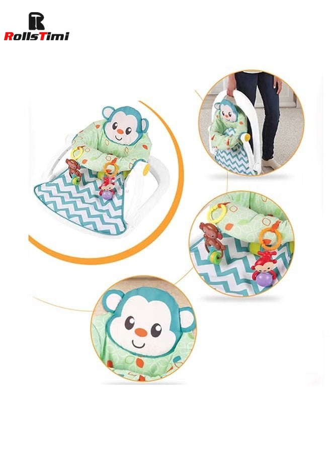 Monkey Themed Baby Play Sit-Me-Up Floor Seat Suitable For 0M And Above