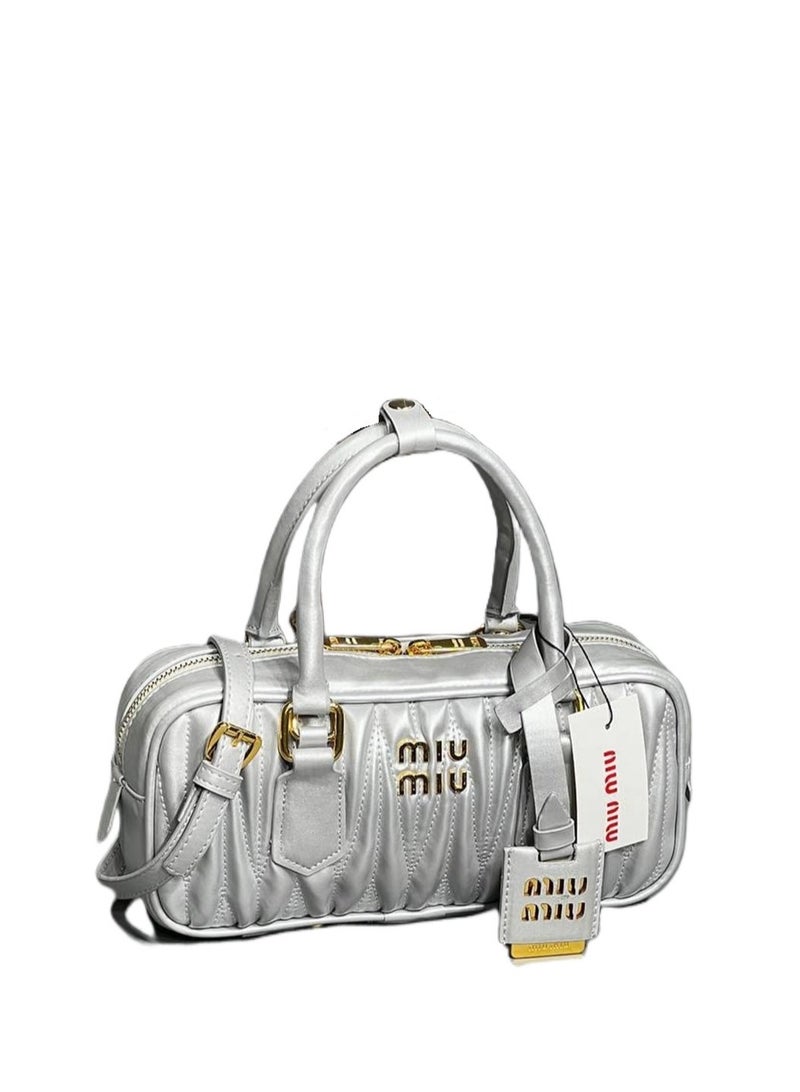 miu Small Arcadie Top Handle Bag in Matelassé Nappa Leather Crossbody Shoulder