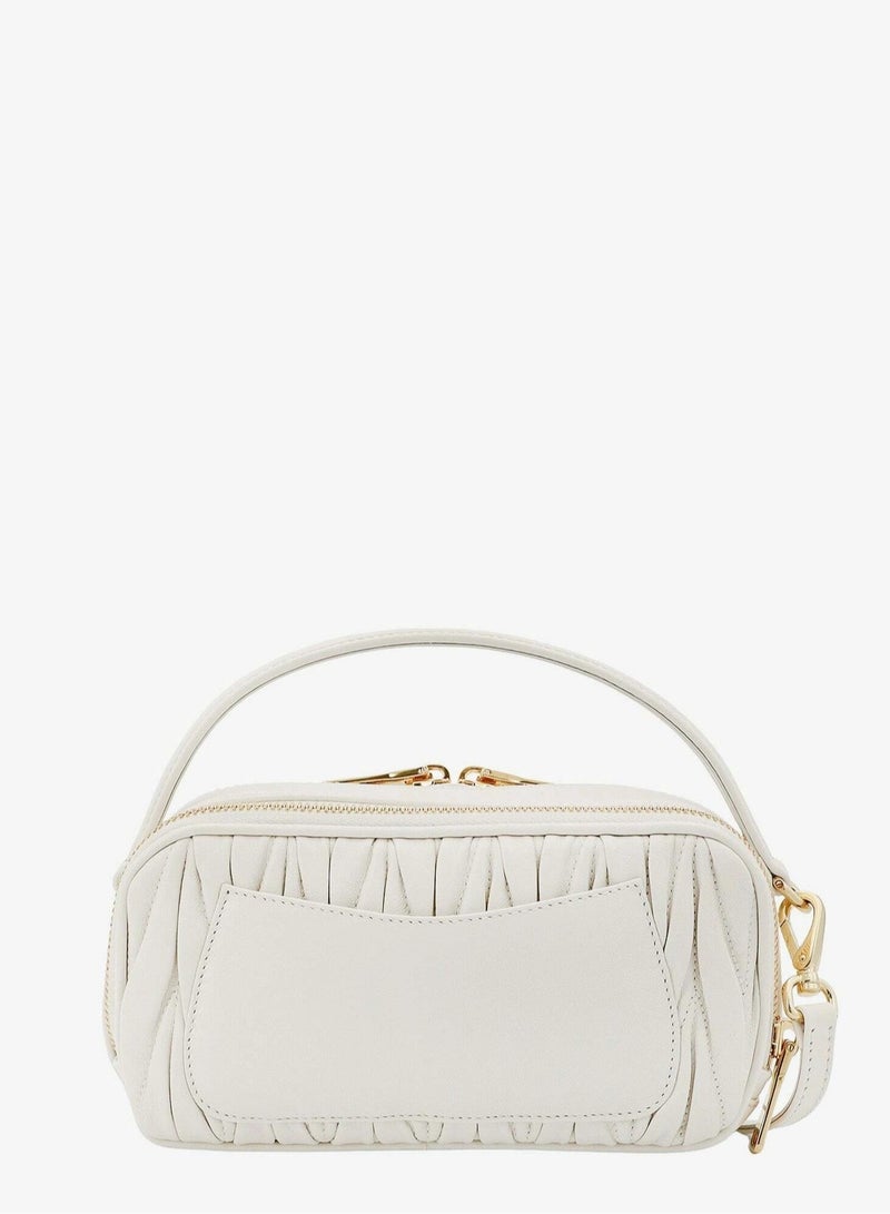 miu matelassè nappa leather shoulder bag