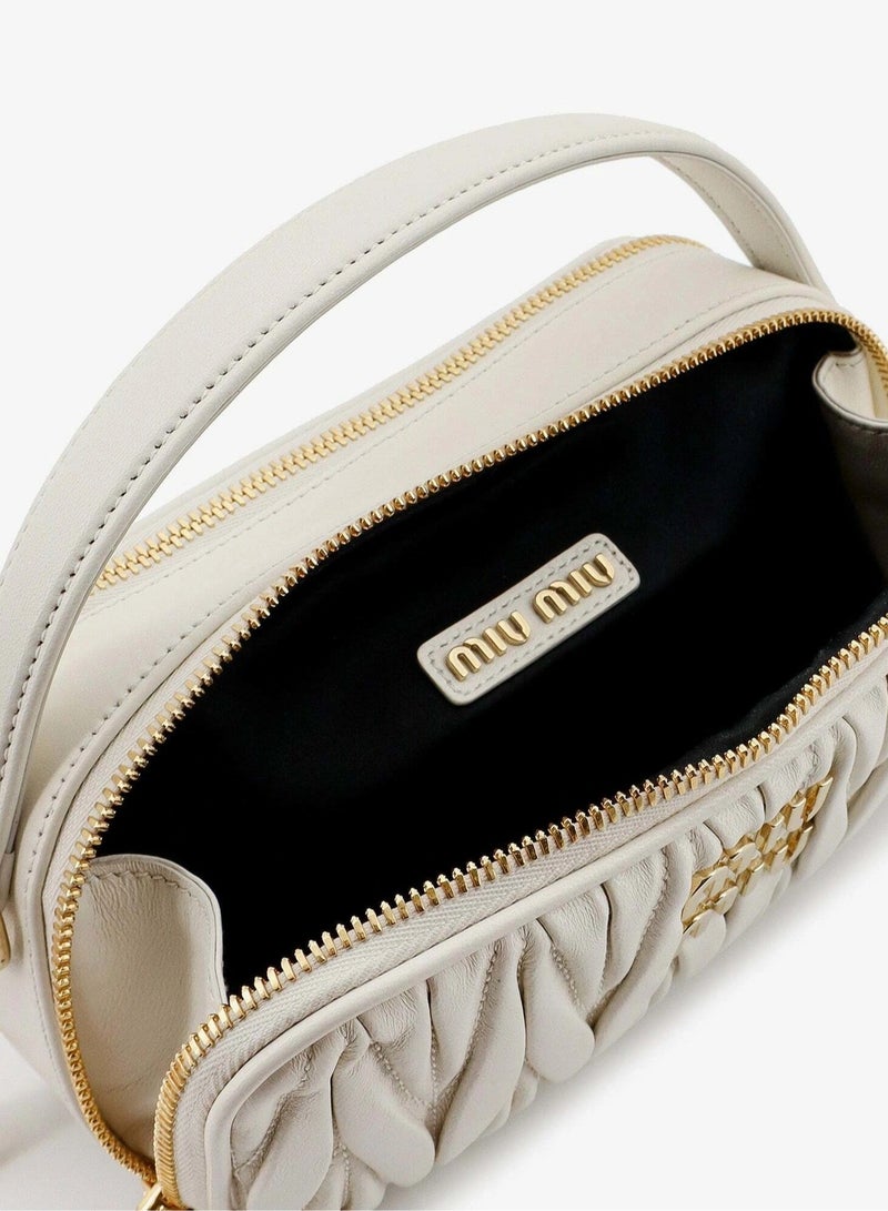 miu matelassè nappa leather shoulder bag