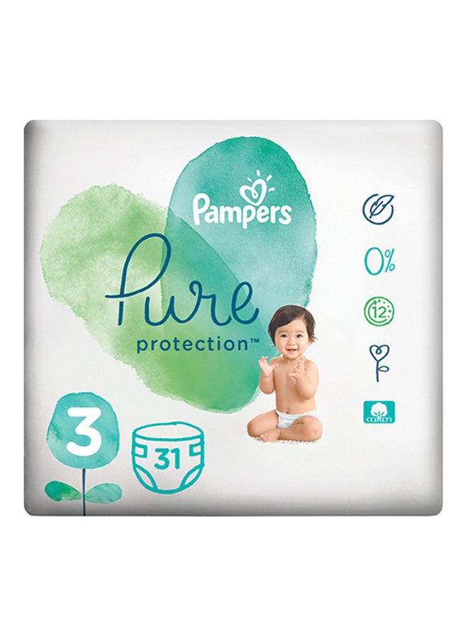 Pure Protection Diapers, Size 3, 6-10kg, Bundle Of 4 x 31 Diapers