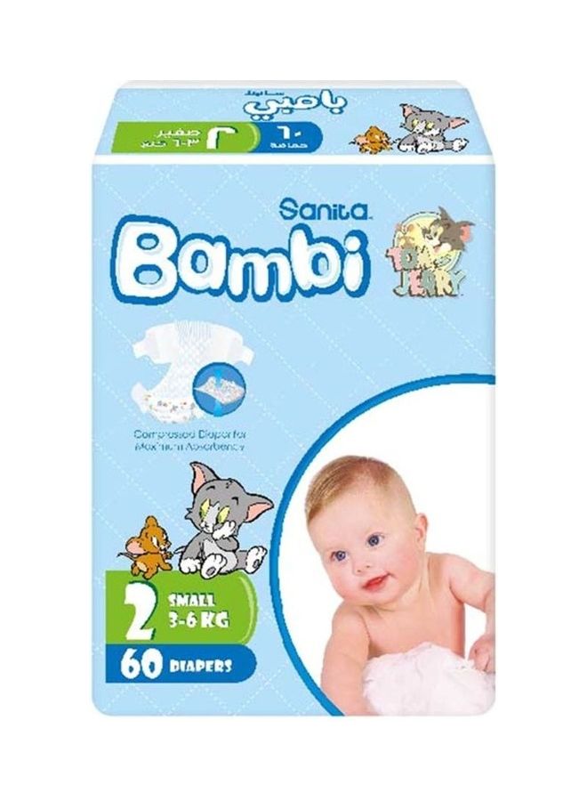 60-Piece Baby Diapers Size 2