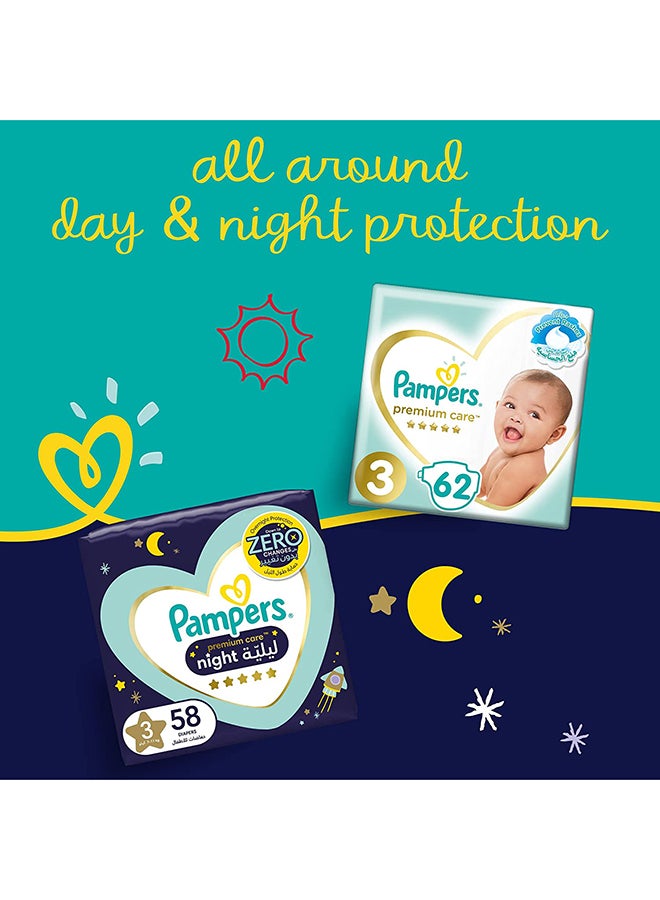 Premium Care Day And Night Pants Diaper Bundle For Better Fit And Extra Protection, Size 3, 7-11 Kg, 116 Baby Diapers