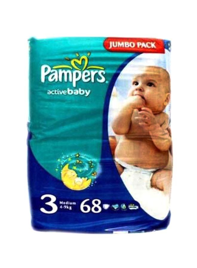 ActiveBaby Diapers, Size 3, Medium, 4-9kg, Jumbo Pack, 136 Count