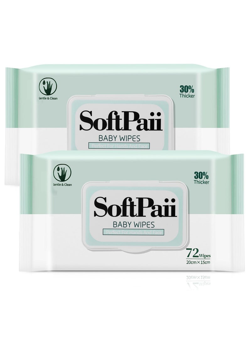 30% thicker Baby Wipes,72s x 6 Packs(432 wipes),Pure Water Baby Wipes for Baby,Multi Purpose Cleaning Baby Wet Wipes for Sensitive Skin