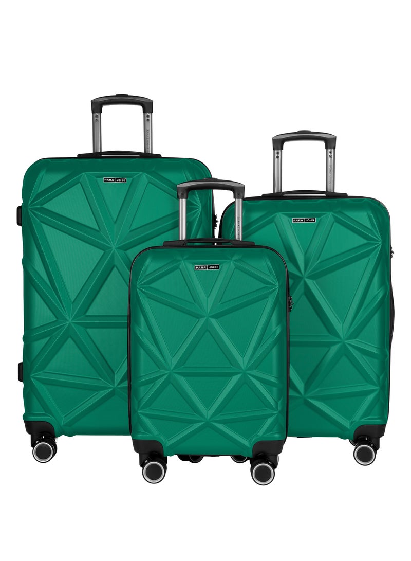 New MATRIX 3-Piece Hard Side ABS Luggage Trolley Set 20/24/28 Inch Oil Green