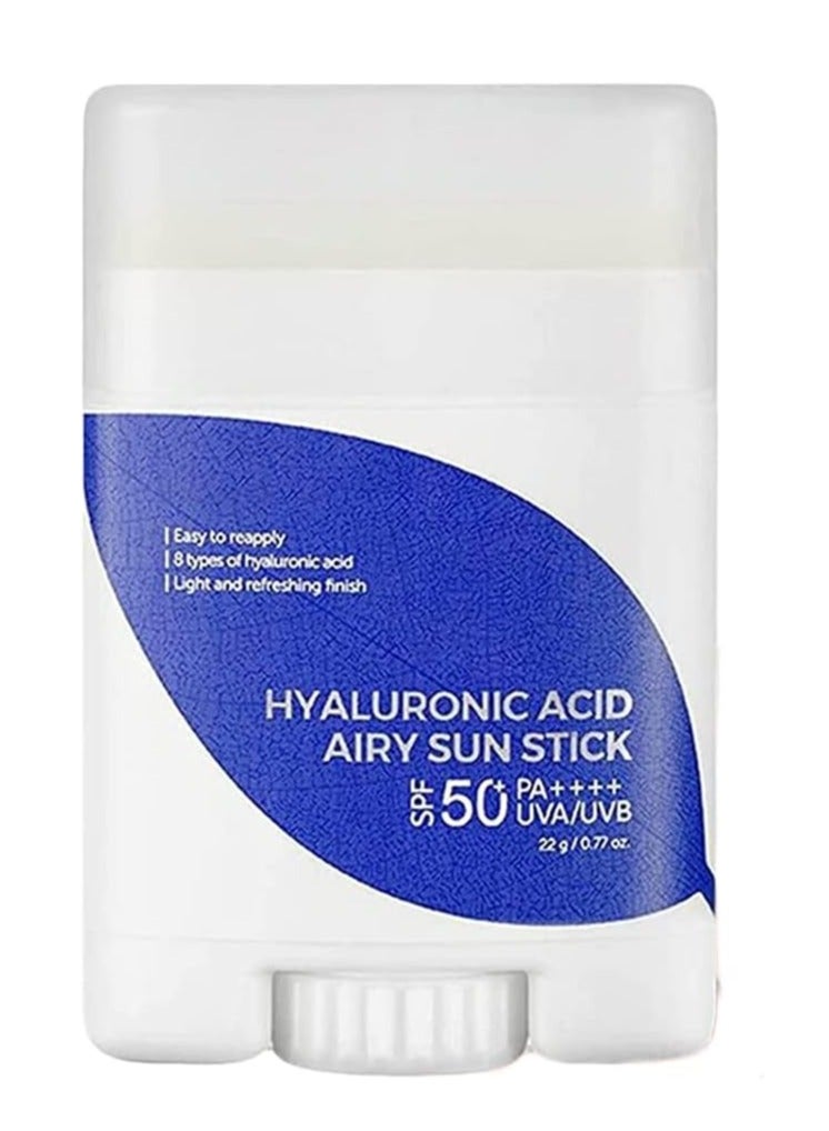 Hyaluronic Acid Airy Sun Stick - 22g, Korean Sunscreen, Face Sunscreen Stick, Moisturizing Physical Sun Block, Nourishing Skin Protection and UV Defense, Beauty Of Sunscreen Stick-1PC