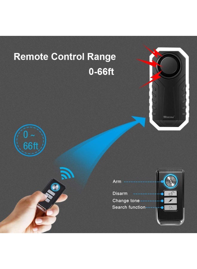 113Db Wireless Anti-Theft Vibration Motorcycle Bicycle Alarm Waterproof Security Cycling Bike Alarm With Remote