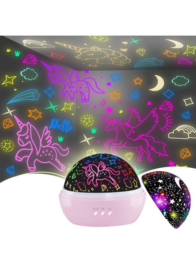 Unicorn Toys for 3-8 Year Old Girls Star Projection Cute Kids Toys for 2-9 Year Old Girls 2 in 1 Popular Birthday Gifts for Girls Age 2-10 Year Old Toddler Girl Girls Toys