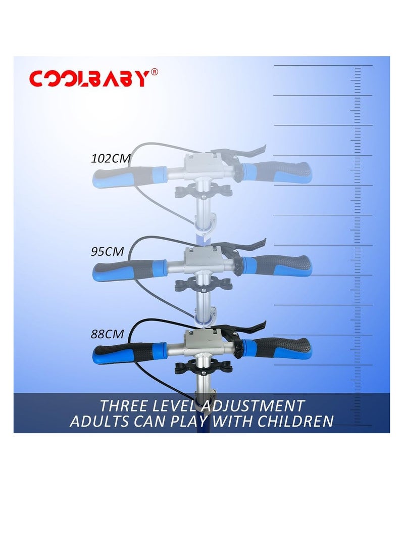 COOLBABY Adult Foldable Scooter 200MM Big Wheels Aluminum alloy scooter Up To 150kg 8-12km/h