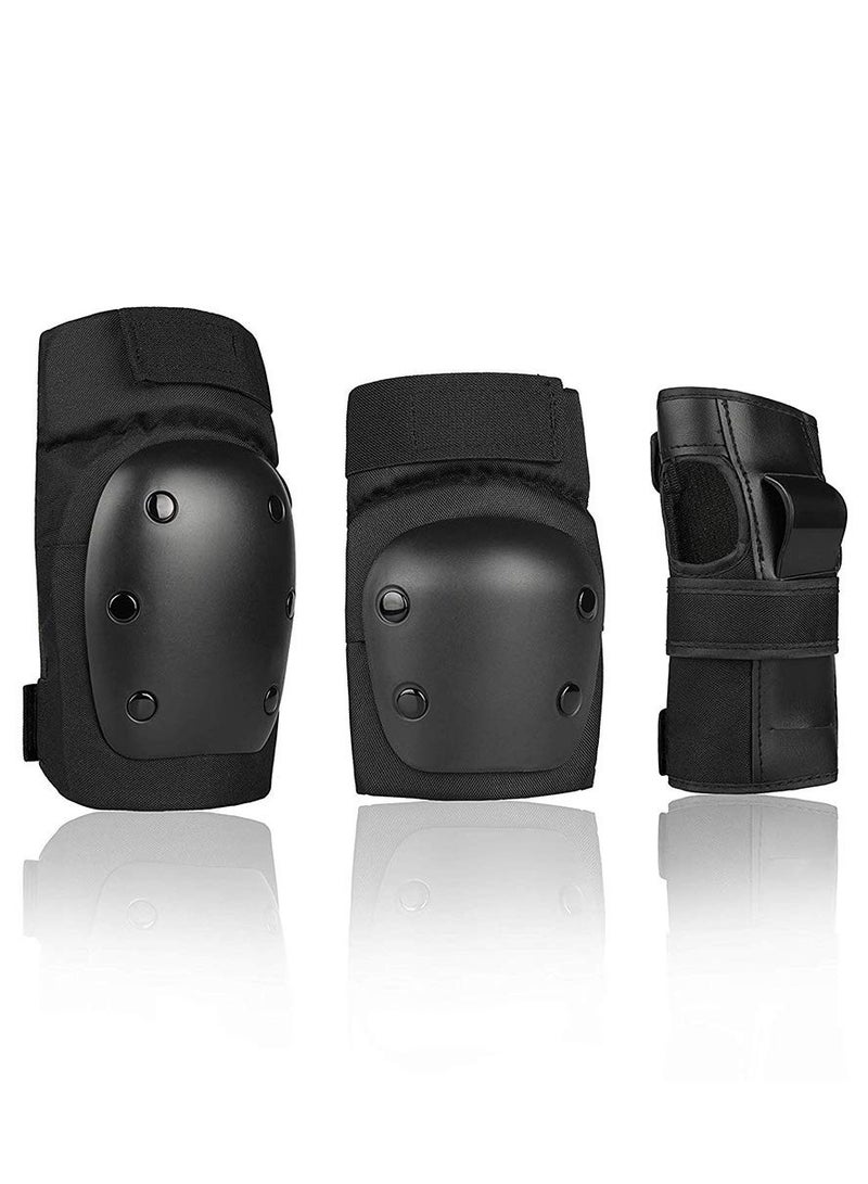 6 Pcs Knee Pads, Wrist Pads, and Elbow Pads Set – 3 in 1 Protection for Skateboard, Roller Skate, Snowboard, and Bike Ride | Size M