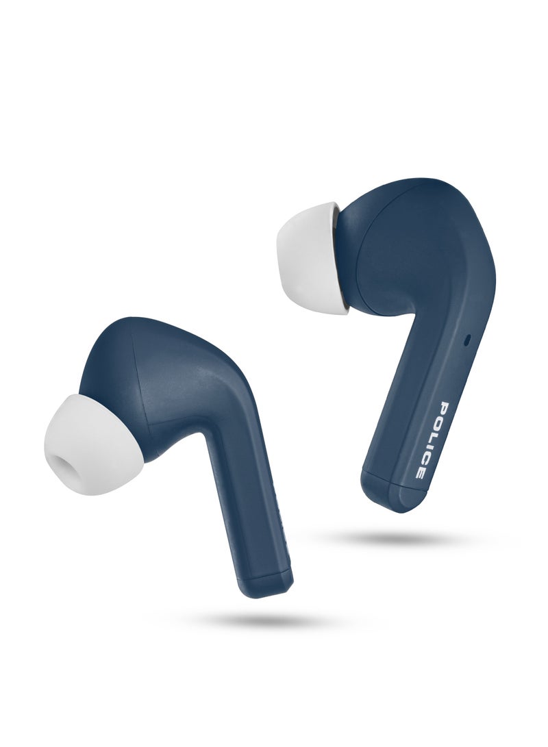 FOS III Earbuds with Active Noise Cancellation Up to 35 Db and Environmental Noise Cancellation For Calling, 13mm Driver, Type-C Charging & Bluetooth 5.3, Blue - IPX4