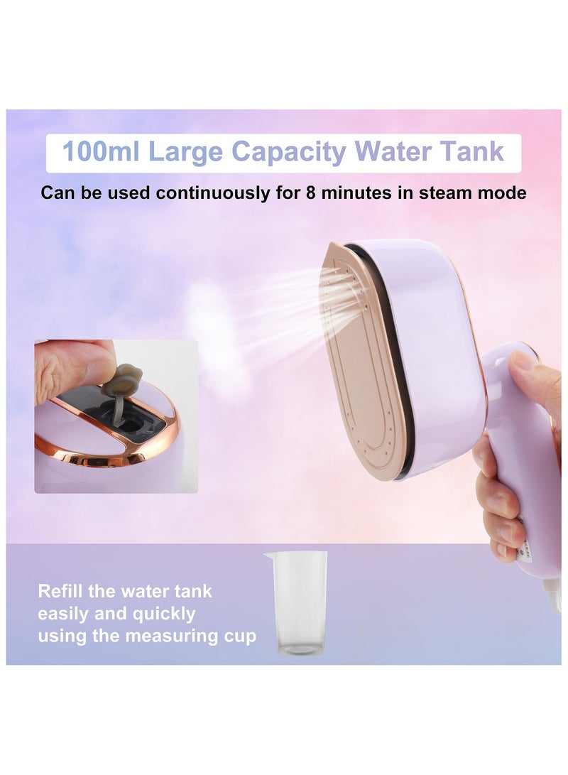 Portable Mini Garment Steamer with Dual Functionality, Handheld Wrinkle Remover for Home and Travel