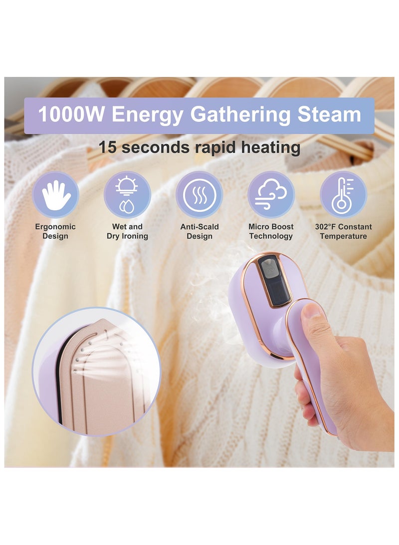 Portable Mini Garment Steamer with Dual Functionality, Handheld Wrinkle Remover for Home and Travel