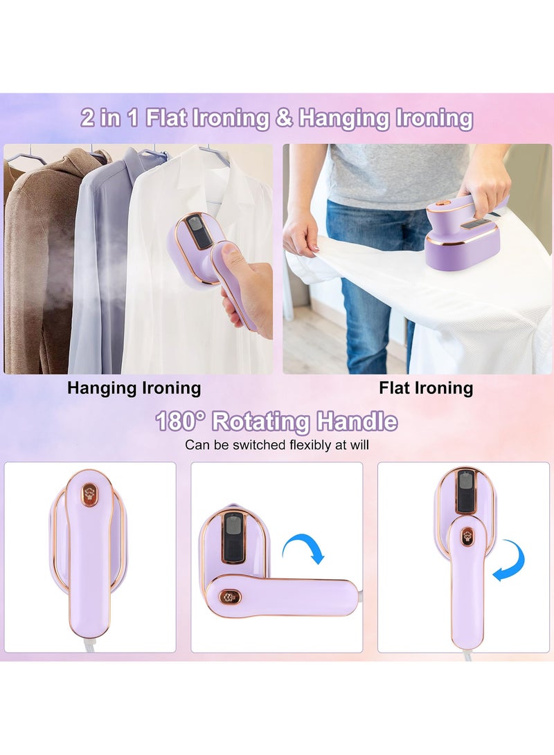 Portable Mini Garment Steamer with Dual Functionality, Handheld Wrinkle Remover for Home and Travel