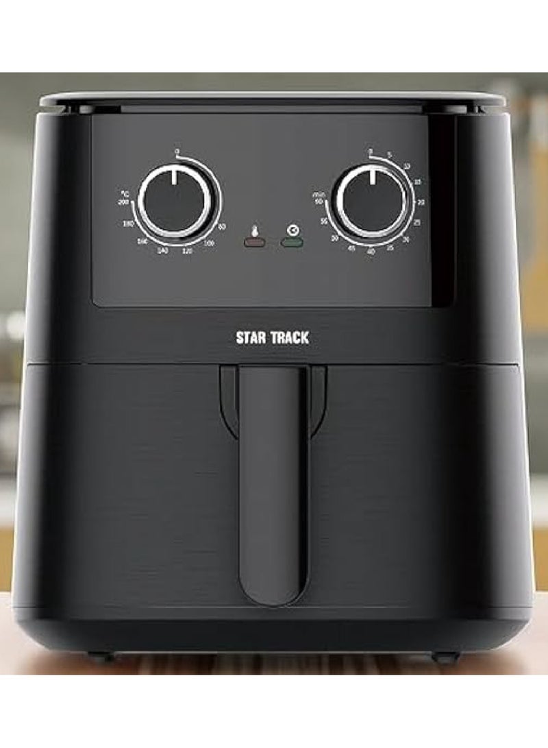 STAR TRACK Air Fryer 4.2 Liter 1400W Comes with Nine Blades Removes Oil and Fat, Elegant Design in Black Color