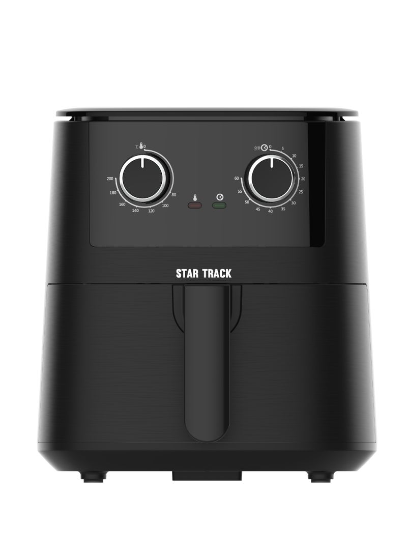 STAR TRACK Air Fryer 4.2 Liter 1400W Comes with Nine Blades Removes Oil and Fat, Elegant Design in Black Color