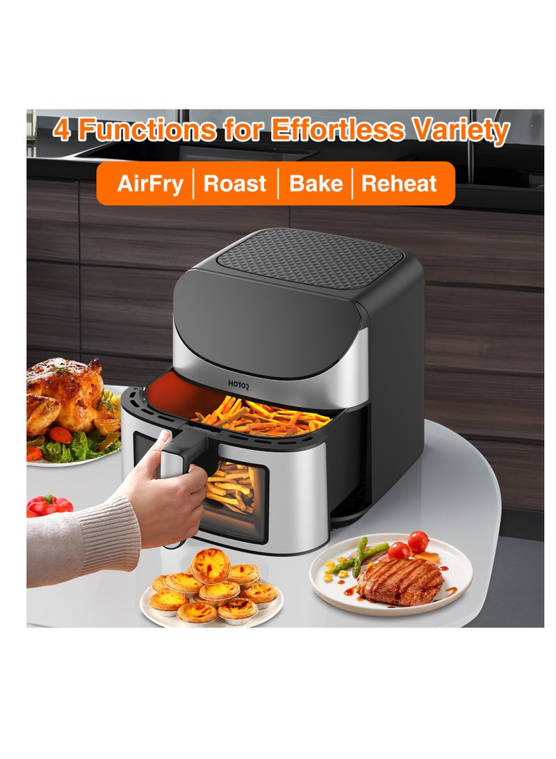 Air Fryer Essentials Vision, 8L Capacity, 10 Cooking Presets with Clear Window and Light, ProCyclone Technology,1700 Watts