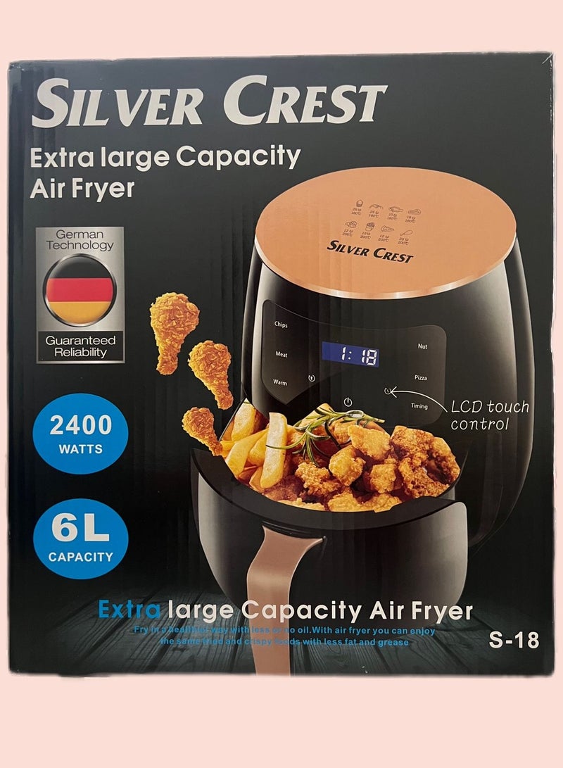 Silver Crest Air Fryer, 6 Litres, 2400W, Programmable Temperature Control