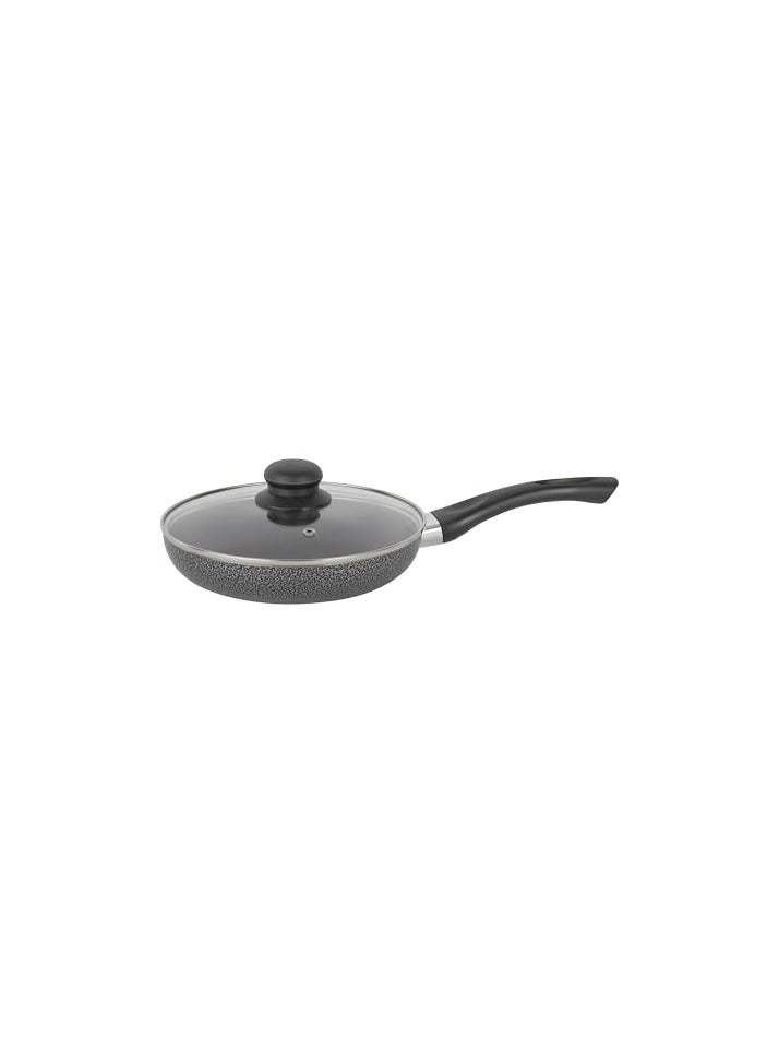 Aluminum Fry Pan With Tempered Glass Lid, Strong Body Non-Stick Coating And Bakelite Handle