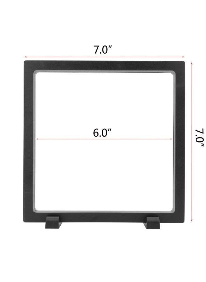 Wishdiam 2Pieces Display Case For Aa Medallion  Stone  Picture  3D Floating Frame Chip  Insect  Arrowhead  Guitar Pick  Frame Stand Holder For Military Coin  Dollar Bill  Specimen Box