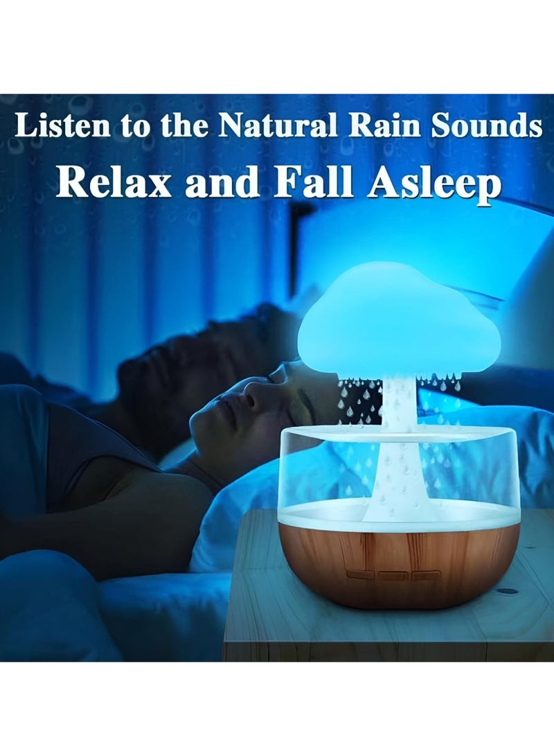 Raining Cloud Night Light & Humidifier Aromatherapy Essential Oil Diffuser Cute Mushroom Humidifier Waterfall Lamp Desk Fountain Bedside Relaxing Mood Light Sleeping & Relaxation Enhancement Stylish and Functional Design