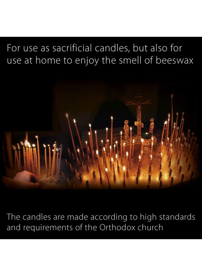 Danilovo Danilovo Pure Beeswax Candles - No-Drip, Smoke-Less, Tall, Thin Taper Candles – Decorative Candles For Church Prayer, Decor Or Birthday Candles – Honey Scented Candles – 6.3”X0.2”