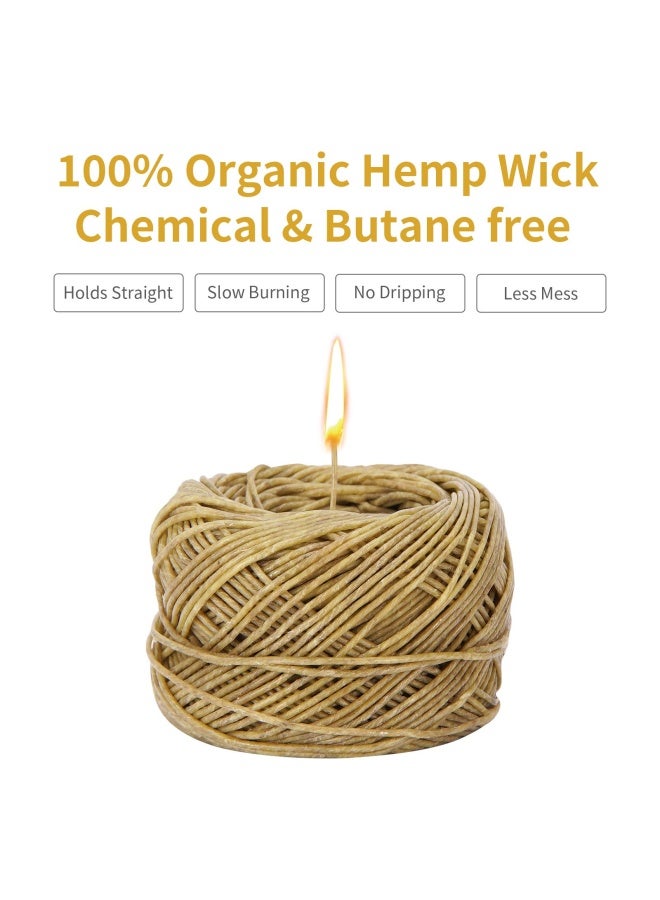 Chefbee 200 Ft Organic Wick Wick Well Coated Natural Beeswax For Wick Lighter Or Candle Making Slow Burn No Dripping Standard Size1.1Mm