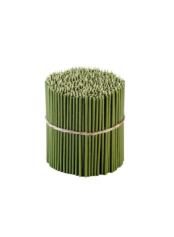 Danilovo Pure Beeswax Candles No Drip Less Tall Thin Taper Candles – Decorative Candles For Church Prayer Decor Or Birthday Candles – Honey Scented Candles – 6.3”X0.22” Green 50 Pieces