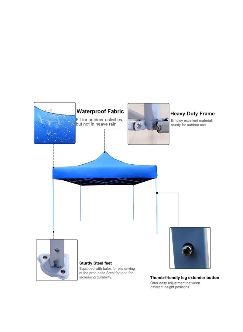 Gazebo 3x3 M Portable event Canopy Tent-Pop Up Instant Shelter Sun Protection Shade for Outdoor Camping Picnics Beach Garden Sports Party-Camping Tent (Blue)