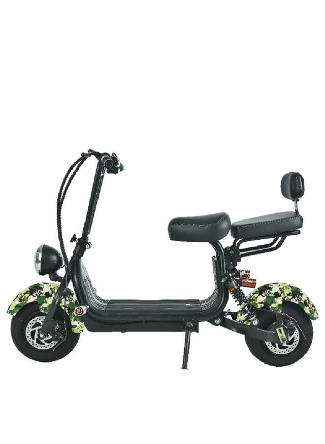 Mini Coco Harley Fat Tyre Electric Scooter With Removable Battery-army Green