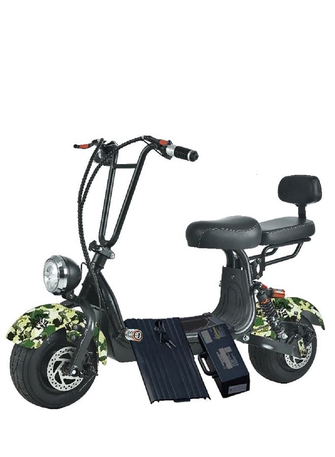 Mini Coco Harley Fat Tyre Electric Scooter With Removable Battery-army Green