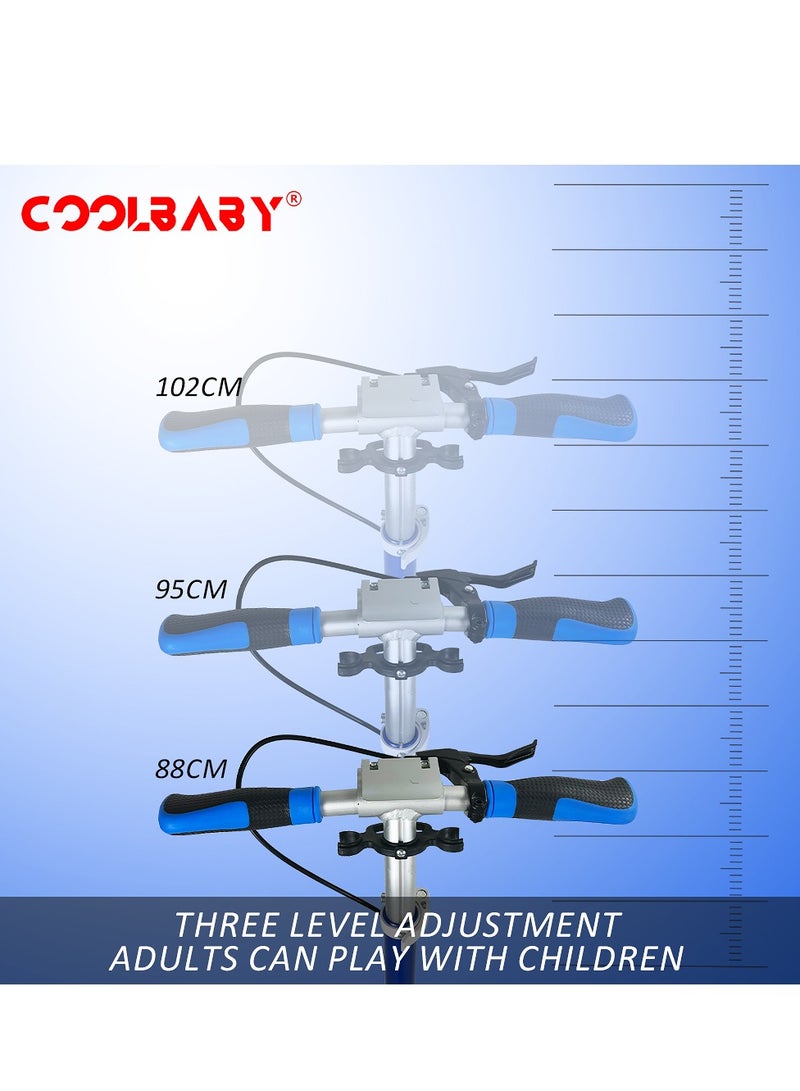 COOLBABY Adult Foldable Scooter 200MM Big Wheels,Aluminum alloy scooter，Up To 150kg，8-12km/h。