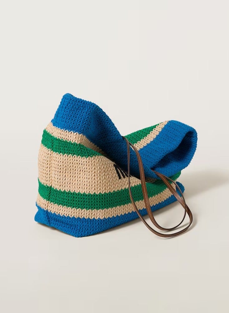 MIU Woven fabric tote bag