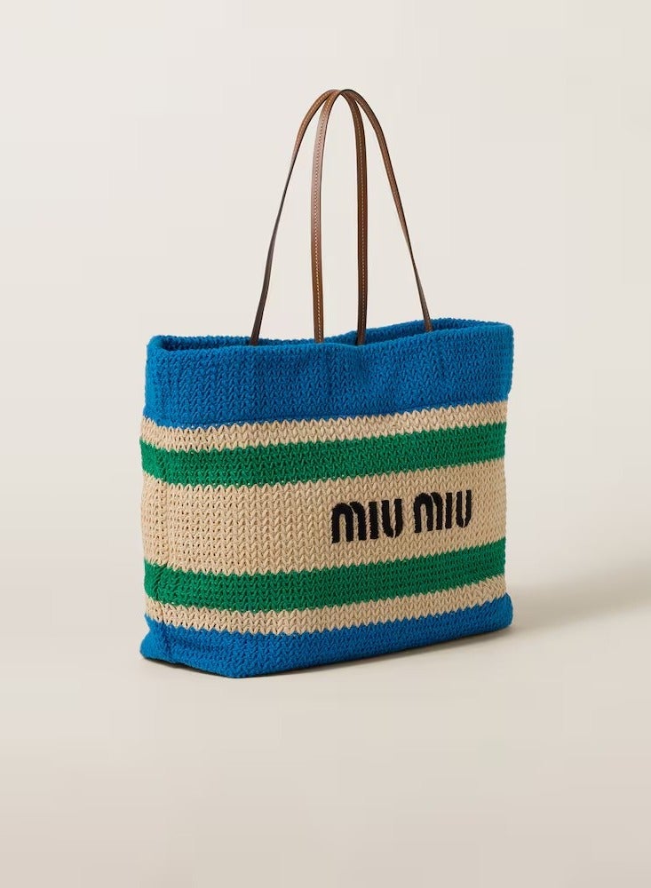 MIU Woven fabric tote bag